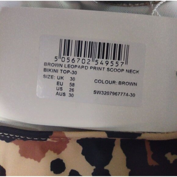 In The Style Brown Women's Leopard Print 2-piece Bikini Set Size 26 NWT - Picture 4 of 16